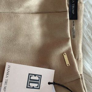 IVANKA TRUMP FAUX SUEDE BEIGE PANTS/LEGGINGS